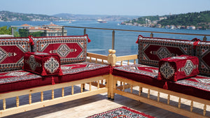 L Corner Arabic Wooden Bench Sofa Sets, Outdoor Furniture, Moroccan Bench Cushion, Patio Furniture, Yemeni Majlis, Bohemian Furniture, Floor Cushion Set