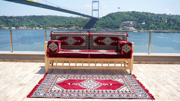 L Corner Arabic Wooden Bench Sofa Sets, Outdoor Furniture, Moroccan Bench Cushion, Patio Furniture, Yemeni Majlis, Bohemian Furniture, Floor Cushion Set