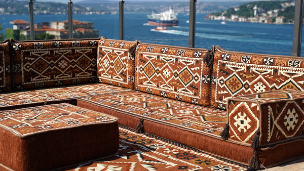 8'' Thickness L Sofa Set, Floor Seating Set, Pallet Cushion Set, Modular Design Floor Cushion