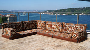 8'' Thickness L Sofa Set, Floor Seating Set, Pallet Cushion Set, Modular Design Floor Cushion