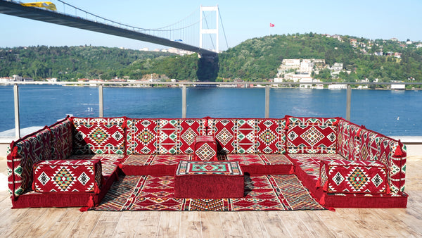 8'' Thickness U Sofa Set, Floor Seating, Arabic Majlis, Sectional Sofas, Floor Cushions