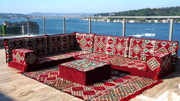 8'' Thickness L Sofa Set, Pallet Cushion Set, Modular Design Floor Cushion, Garden Sofa Set