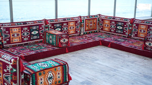 8'' Thickness U Sofa Set, Turkish Floor Seating Set, Oriental Sofa Seating Set