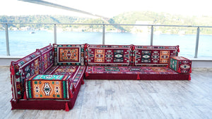 8'' Thickness L Sofa Set, Arabic Sofa Set, Floor Sofa Seating Set, Oriental Floor Seating, Floor Cushions