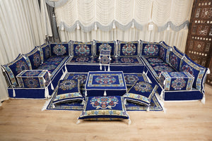 أريكة مجلس ديوان عربي، وسائد مقاعد، أريكة على طراز بوهو التقليدي، أريكة مغربية للجلوس، أريكة مقطعية، وسادة أرضية عربية