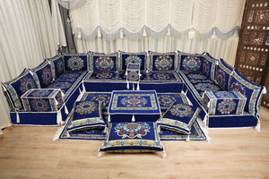 Traditional Boho Style Sofa, Diwan Majlis Sofa, Moroccan Sofa Seating, Arabic Jalsa Set, Kilim Pattern Pillow, Housewarming Gift, Sectional Floor Seating