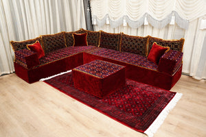 U-Shaped Floor Sofa, Diwan Sofa Sets, Moroccan Floor Sofa, Velvet Majlis Sofa, Traditional Majlis Floor Seating, Bohemian Floor Seating
