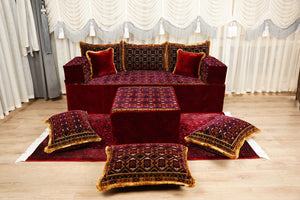 U-Shaped Floor Sofa, Diwan Sofa Sets, Moroccan Floor Sofa, Velvet Majlis Sofa, Traditional Majlis Floor Seating, Bohemian Floor Seating