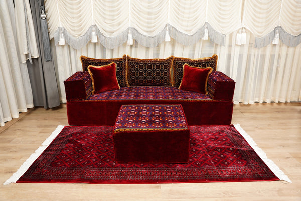U-Shaped Floor Sofa, Diwan Sofa Sets, Moroccan Floor Sofa, Velvet Majlis Sofa, Traditional Majlis Floor Seating, Bohemian Floor Seating