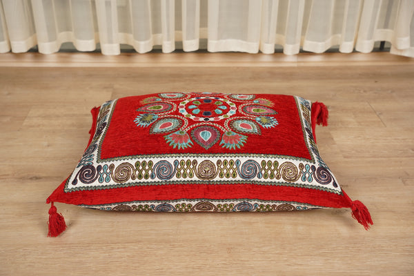 Red Arabic Majlis Floor Sofa, Diwan Sofa Sets, Turkish Floor Sofa, Moroccan Cushion, Ethnic Floor Cushion, Kilim Cushion Set, Traditional Sofa