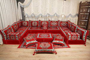 Arabic Floor Sofa Seating, Majlis Floor Sofa, جلسة عربية, U-Shaped Floor Sofa, Diwan Sofa Sets, Moroccan Style Sofa, Turkish Floor Sofa