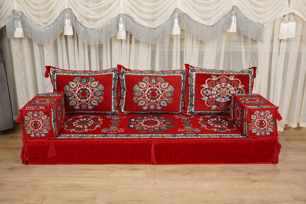 Arabic Floor Sofa Seating, Majlis Floor Sofa, جلسة عربية, U-Shaped Floor Sofa, Diwan Sofa Sets, Moroccan Style Sofa, Turkish Floor Sofa