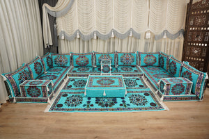 أطقم أرائك ديوان تقليدية، أرائك مقطعية، طقم أرائك مجلس، جلوس عربي على الأرض، أرائك أرضية شرق أوسطية، أرائك صالة عربية، أرائك بمقعدين