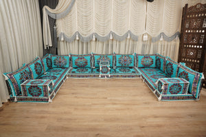 أطقم أرائك ديوان تقليدية، أرائك مقطعية، طقم أرائك مجلس، جلوس عربي على الأرض، أرائك أرضية شرق أوسطية، أرائك صالة عربية، أرائك بمقعدين