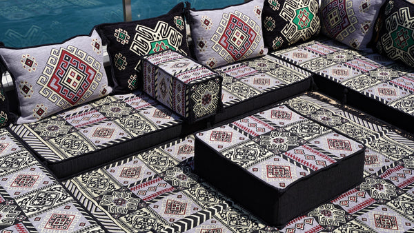 8'' Thickness U Sofa Set, Arabic Diwan Sofas, Moroccan Rug, Arabic Majlis Seating