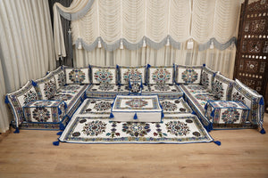 Boho Sofa Couch, Floor Cushion Couch, Diwan Sofa Sets, Moroccan Majlis Couch, جلسة عربية, Traditional Majlis Floor Seating, Arabic Jalsa Set