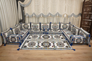 Boho Sofa Couch, Floor Cushion Couch, Diwan Sofa Sets, Moroccan Majlis Couch, جلسة عربية, Traditional Majlis Floor Seating, Arabic Jalsa Set