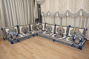 Boho Sofa Couch, Floor Cushion Couch, Diwan Sofa Sets, Moroccan Majlis Couch, جلسة عربية, Traditional Majlis Floor Seating, Arabic Jalsa Set