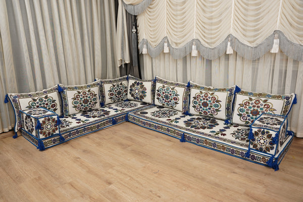 Boho Sofa Couch, Floor Cushion Couch, Diwan Sofa Sets, Moroccan Majlis Couch, جلسة عربية, Traditional Majlis Floor Seating, Arabic Jalsa Set