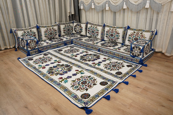 Boho Sofa Couch, Floor Cushion Couch, Diwan Sofa Sets, Moroccan Majlis Couch, جلسة عربية, Traditional Majlis Floor Seating, Arabic Jalsa Set