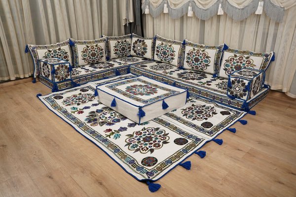 Boho Sofa Couch, Floor Cushion Couch, Diwan Sofa Sets, Moroccan Majlis Couch, جلسة عربية, Traditional Majlis Floor Seating, Arabic Jalsa Set