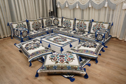 Modular Floor Sofa Set, جلسة عربية, Traditional Arabic Sofa, Diwan Sofa Sets, Ottoman Cushion Set, Handmade Floor Seating Sofa, Arabic Jalsa