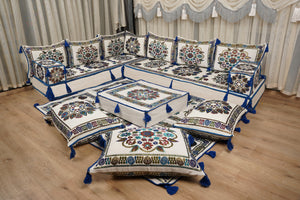 Boho Sofa Couch, Floor Cushion Couch, Diwan Sofa Sets, Moroccan Majlis Couch, جلسة عربية, Traditional Majlis Floor Seating, Arabic Jalsa Set