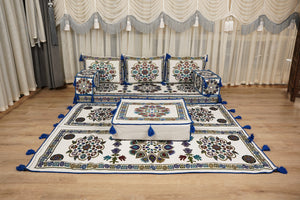 Boho Sofa Couch, Floor Cushion Couch, Diwan Sofa Sets, Moroccan Majlis Couch, جلسة عربية, Traditional Majlis Floor Seating, Arabic Jalsa Set