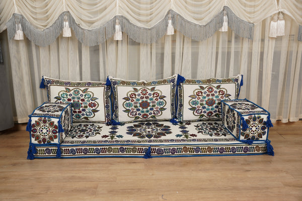 Boho Sofa Couch, Floor Cushion Couch, Diwan Sofa Sets, Moroccan Majlis Couch, جلسة عربية, Traditional Majlis Floor Seating, Arabic Jalsa Set