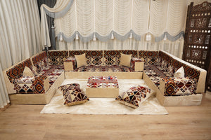 أطقم كنب ديوان أصلية، كنب غرفة معيشة على طراز بوهو، كنب مجلس عربي، طقم كنب تقليدي، كنب أرضي مقسم، وسادة مغربية