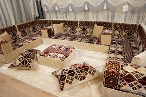 أطقم كنب ديوان أصلية، كنب غرفة معيشة على طراز بوهو، كنب مجلس عربي، طقم كنب تقليدي، كنب أرضي مقسم، وسادة مغربية