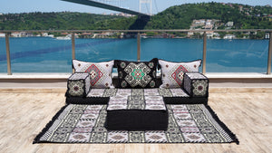 8'' Thickness Sofa Set, Gray Floor Seating, Arabic Sofa, Moroccan Sofa, Garden Sofa Set, Bench Pillow Set, Turkish Sofa, Moroccan Livingroom