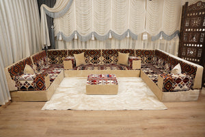 أطقم كنب ديوان أصلية، كنب غرفة معيشة على طراز بوهو، كنب مجلس عربي، طقم كنب تقليدي، كنب أرضي مقسم، وسادة مغربية