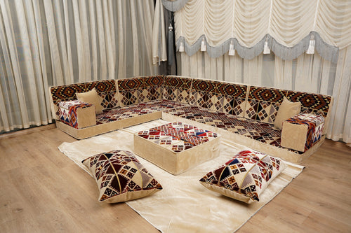 Arabic Living Room Sofa Set, Floor Cushions, Diwan Sofa Sets, Traditional Sofa Set, Sectional Floor Cushions, Boho Style Floor Couch