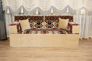 Boho Style Living Room Sofa Set, Diwan Sofa Sets, Floor Sofa, Arabic Majlis Sofa, Traditional Sofa Set, Sectional Floor Cushions