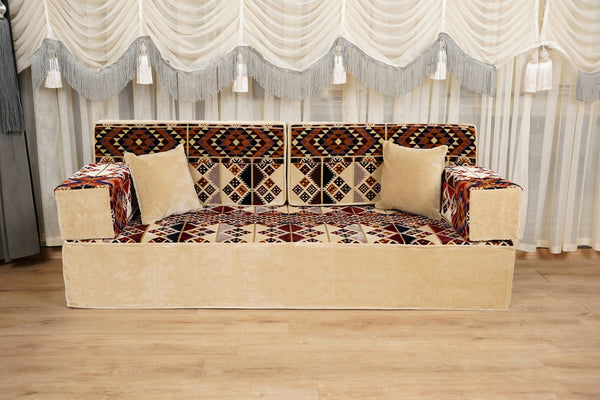 Arabisches Wohnzimmer Sofa Set, Bodenkissen, Diwan Sofas, Traditionelles Sofa Set, Modulare Bodenkissen, Boho Stil Bodensofa
