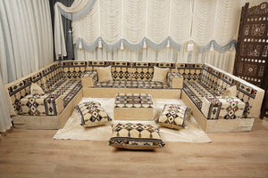 Traditional Arabic Floor Cushion, Diwan Sofa Sets, Ottoman Cushion, Handmade Arabic Floor Sofa, Arabic Majlis Sofa, Turkish Floor Sofa