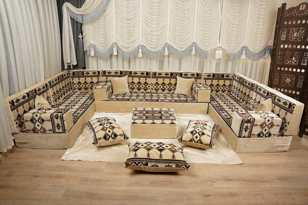 Traditional Arabic Floor Cushion, Diwan Sofa Sets, Ottoman Cushion, Handmade Arabic Floor Sofa, Arabic Majlis Sofa, Turkish Floor Sofa