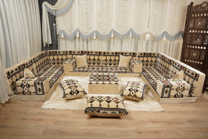 Traditional Arabic Floor Cushion, Diwan Sofa Sets, Ottoman Cushion, Handmade Arabic Floor Sofa, Arabic Majlis Sofa, Turkish Floor Sofa