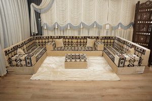 Traditional Arabic Floor Cushion, Diwan Sofa Sets, Ottoman Cushion, Handmade Arabic Floor Sofa, Arabic Majlis Sofa, Turkish Floor Sofa