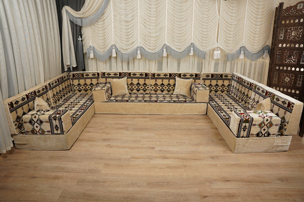 Traditional Arabic Floor Cushion, Diwan Sofa Sets, Ottoman Cushion, Handmade Arabic Floor Sofa, Arabic Majlis Sofa, Turkish Floor Sofa