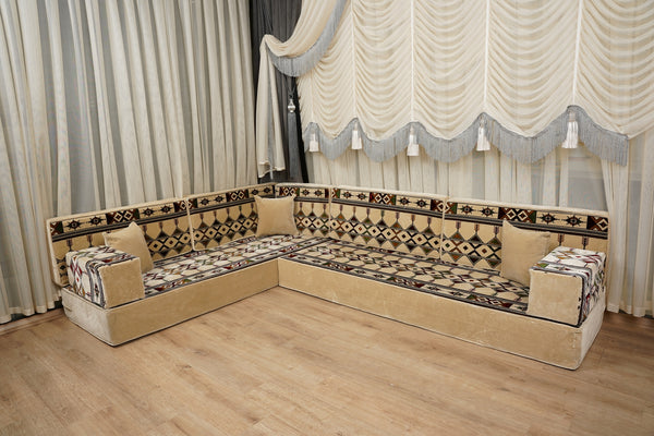 Traditional Arabic Floor Cushion, Diwan Sofa Sets, Ottoman Cushion, Handmade Arabic Floor Sofa, Arabic Majlis Sofa, Turkish Floor Sofa