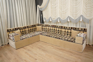 Loveseat Bodenssofa, Arabisches Bodenkissen, Diwan Sofagarnituren, Sofa im Nahen Osten, Ottomanisches Kissenset, Handgefertigtes Arabisches Bodenssofa