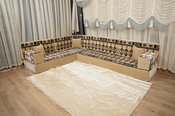 Traditional Arabic Floor Cushion, Diwan Sofa Sets, Ottoman Cushion, Handmade Arabic Floor Sofa, Arabic Majlis Sofa, Turkish Floor Sofa