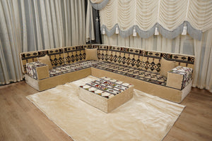 Traditional Arabic Floor Cushion, Diwan Sofa Sets, Ottoman Cushion, Handmade Arabic Floor Sofa, Arabic Majlis Sofa, Turkish Floor Sofa