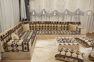 Traditional Arabic Floor Cushion, Diwan Sofa Sets, Ottoman Cushion, Handmade Arabic Floor Sofa, Arabic Majlis Sofa, Turkish Floor Sofa