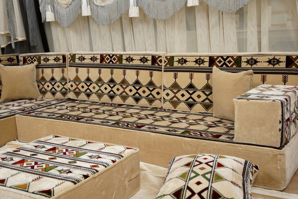 Traditional Arabic Floor Cushion, Diwan Sofa Sets, Ottoman Cushion, Handmade Arabic Floor Sofa, Arabic Majlis Sofa, Turkish Floor Sofa