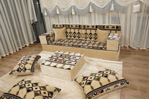 Traditional Arabic Floor Cushion, Diwan Sofa Sets, Ottoman Cushion, Handmade Arabic Floor Sofa, Arabic Majlis Sofa, Turkish Floor Sofa