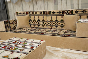 Traditional Arabic Floor Cushion, Diwan Sofa Sets, Ottoman Cushion, Handmade Arabic Floor Sofa, Arabic Majlis Sofa, Turkish Floor Sofa