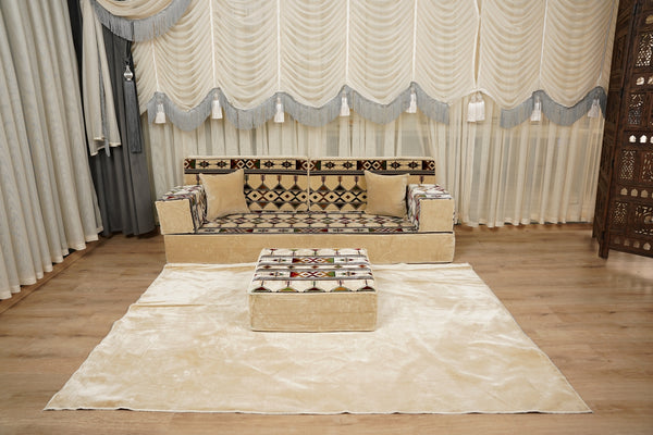 Traditional Arabic Floor Cushion, Diwan Sofa Sets, Ottoman Cushion, Handmade Arabic Floor Sofa, Arabic Majlis Sofa, Turkish Floor Sofa